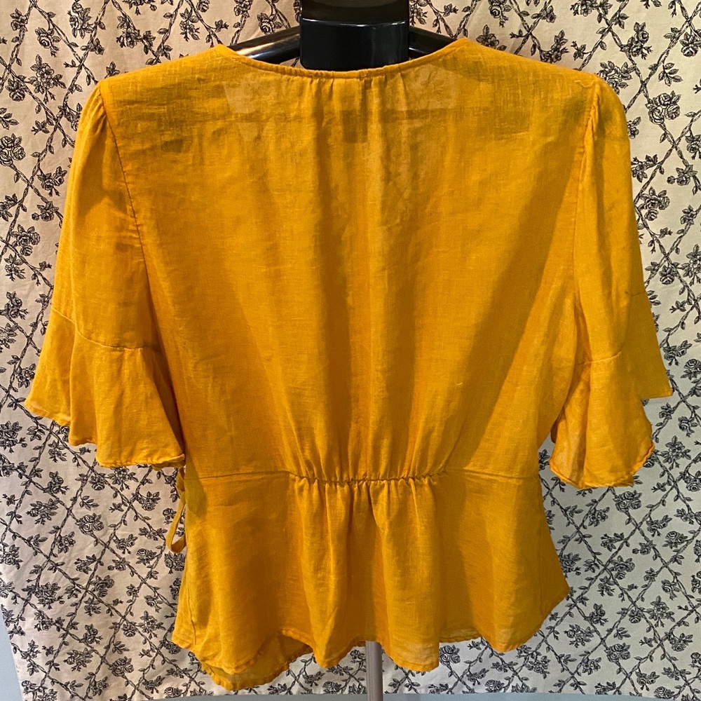 Cotton/Linen Old Navy Wrap Blouse - Picture 2 of 6